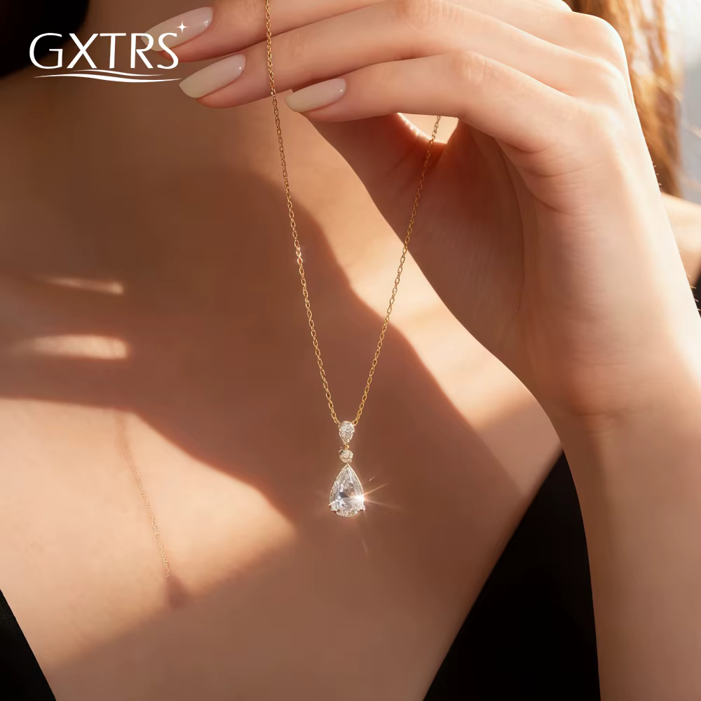 GXTRS – ensemble de bijoux en Moissanite véritable pour femmes