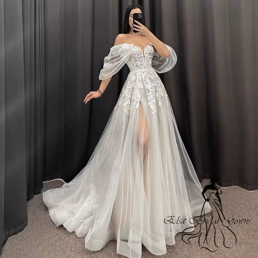 Robe de mariée trapèze ivoire pour femmes