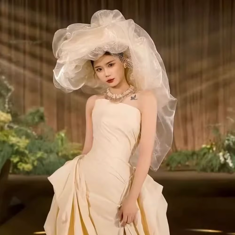 Coiffe de mariée de style français romantique