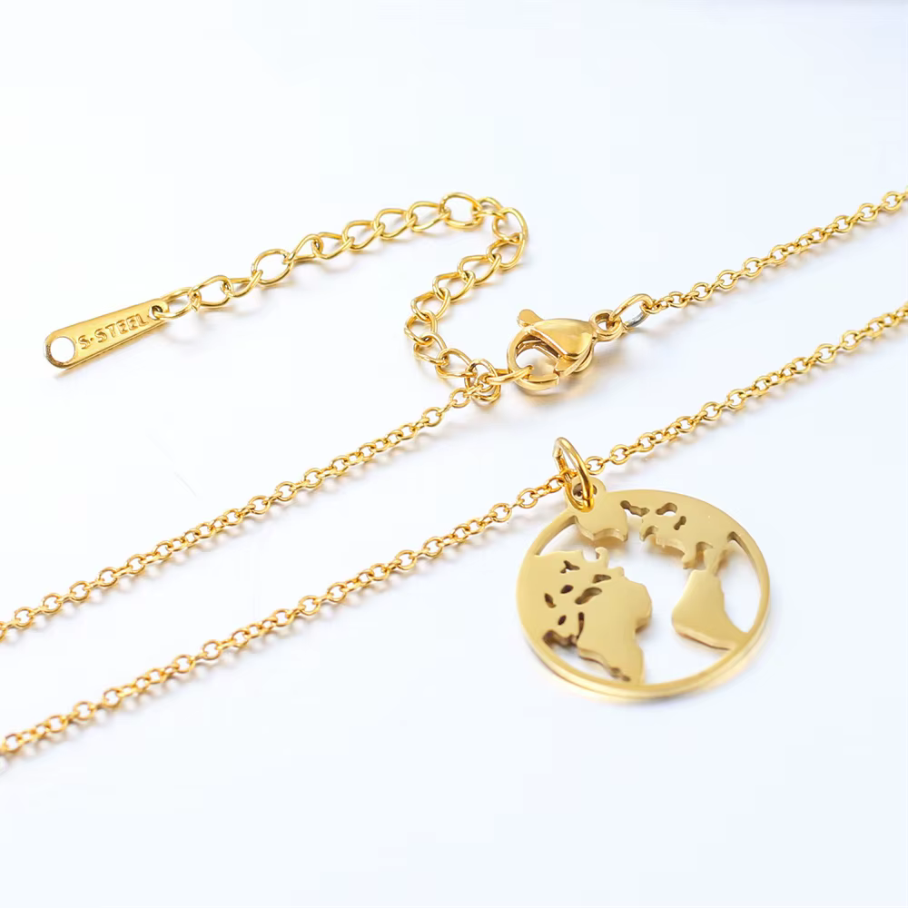Pendentif carte du monde petit Globe pour femmes