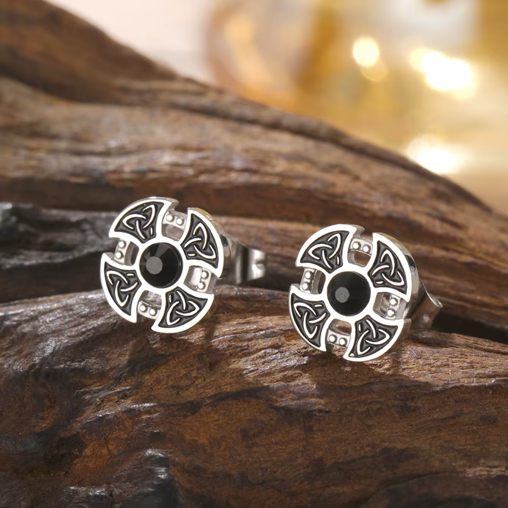 Dawapara – boucles d'oreilles à nœud trinité Mjolnir