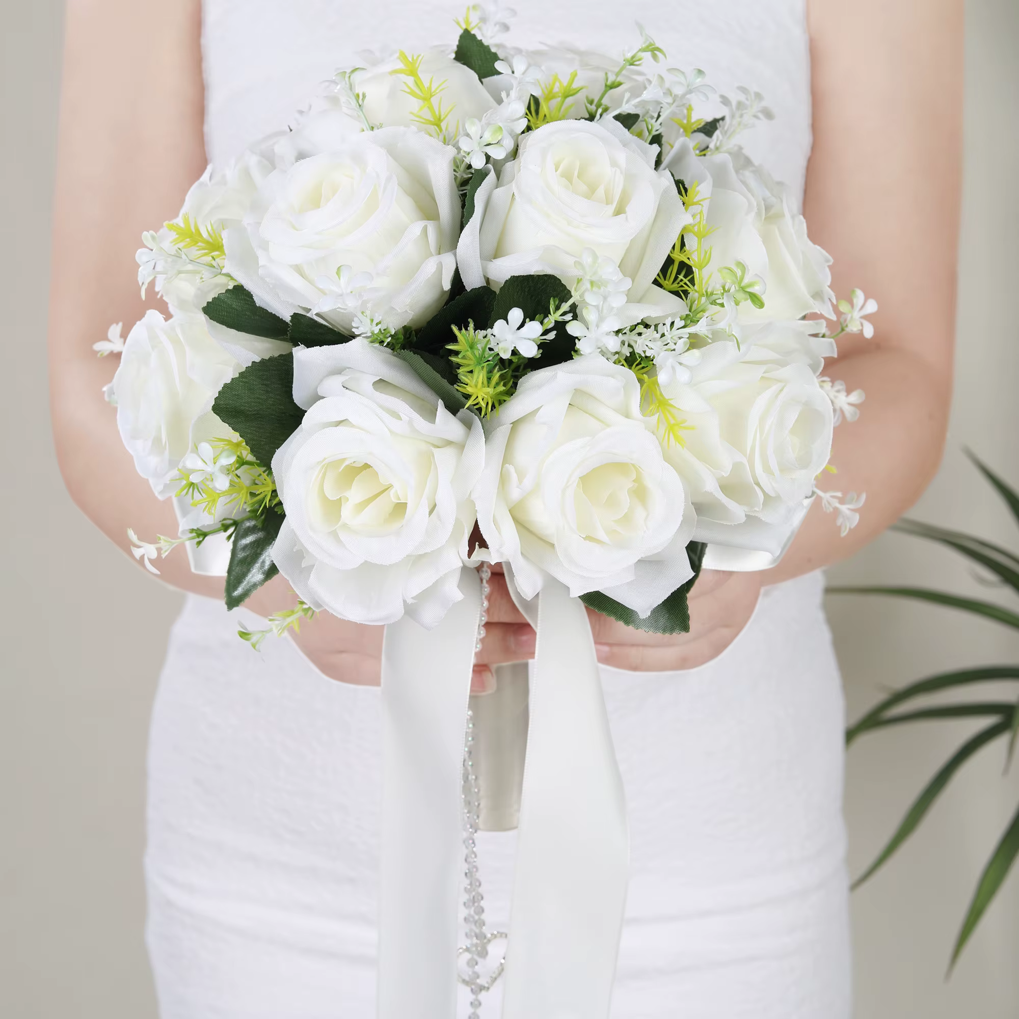 1 bouquet de mariée en forme de rose blanche