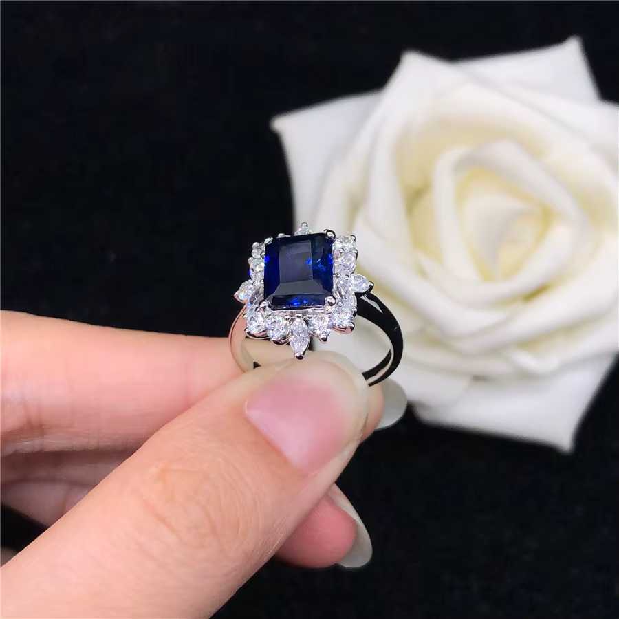 Bague de fiançailles en or blanc pur AU585