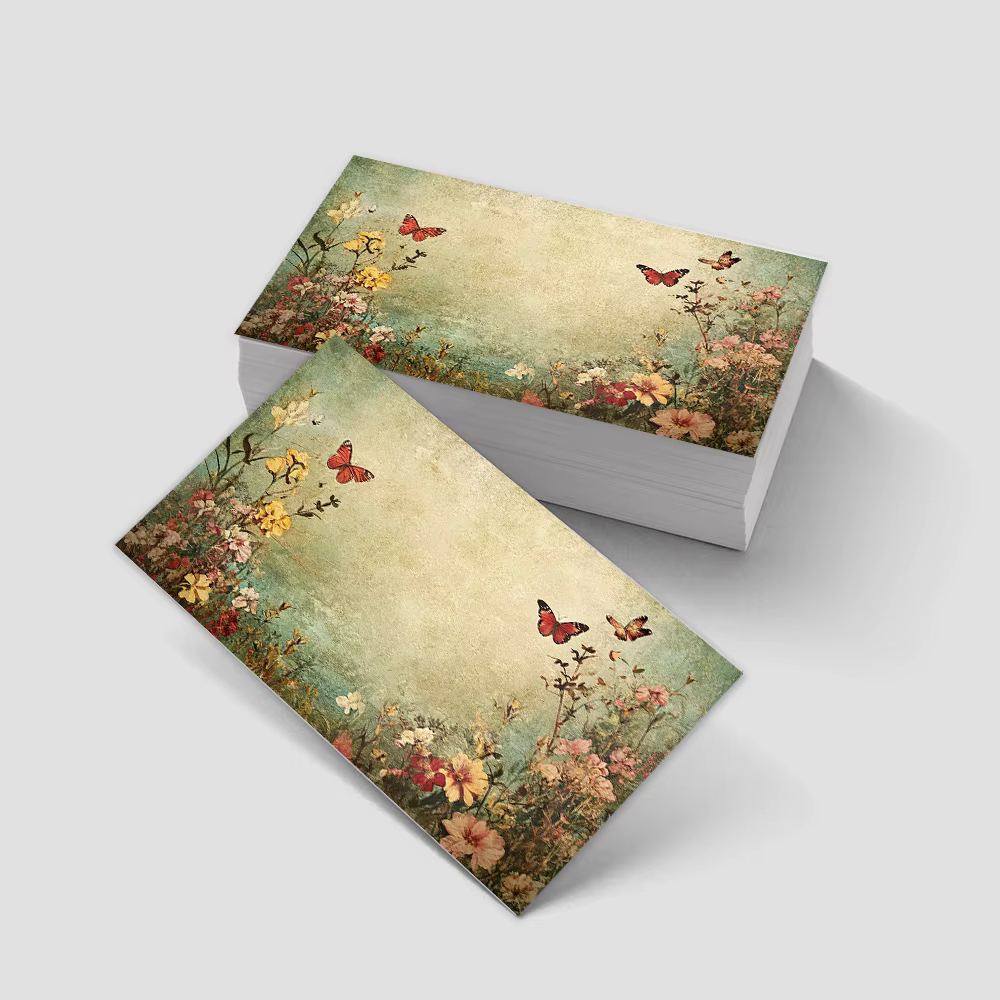 Cartes de vœux vierges florales Vintage