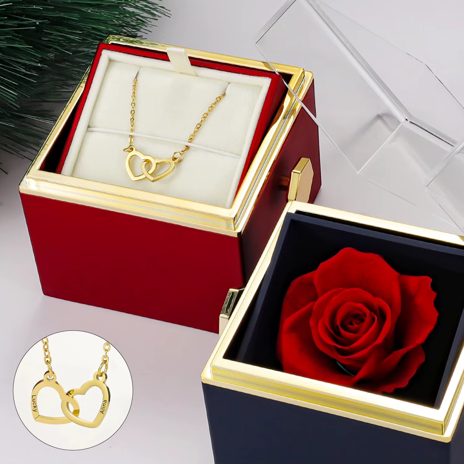 Boîte à bijoux en forme de Rose