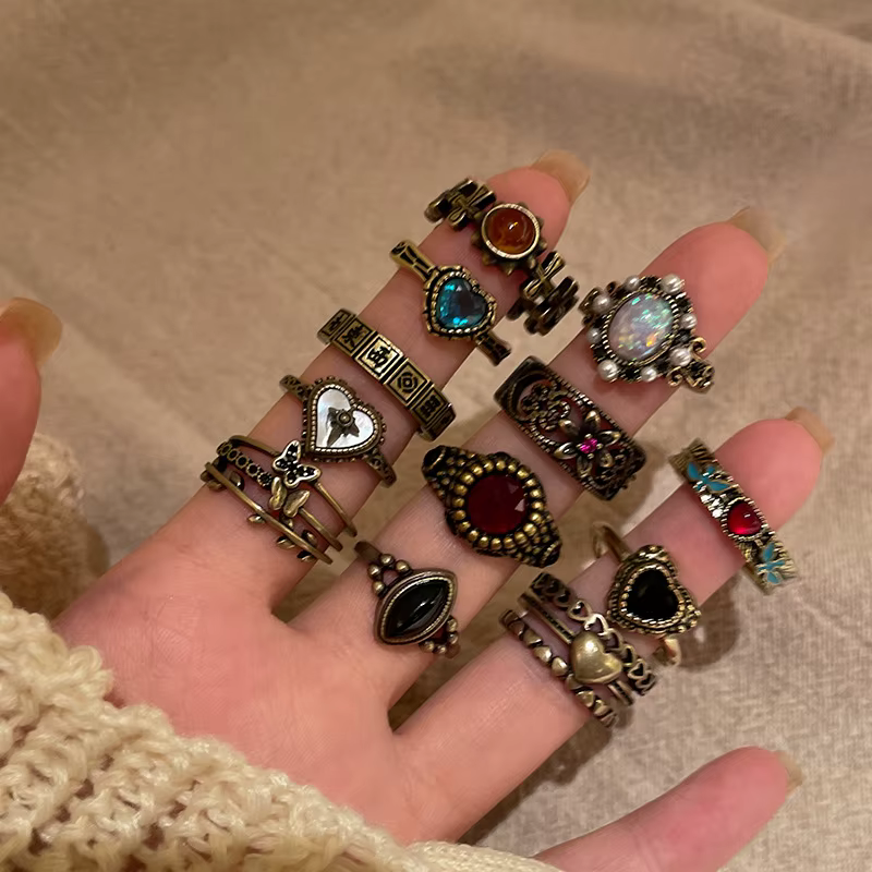 Bague ouverte Vintage en Zircon pour femmes