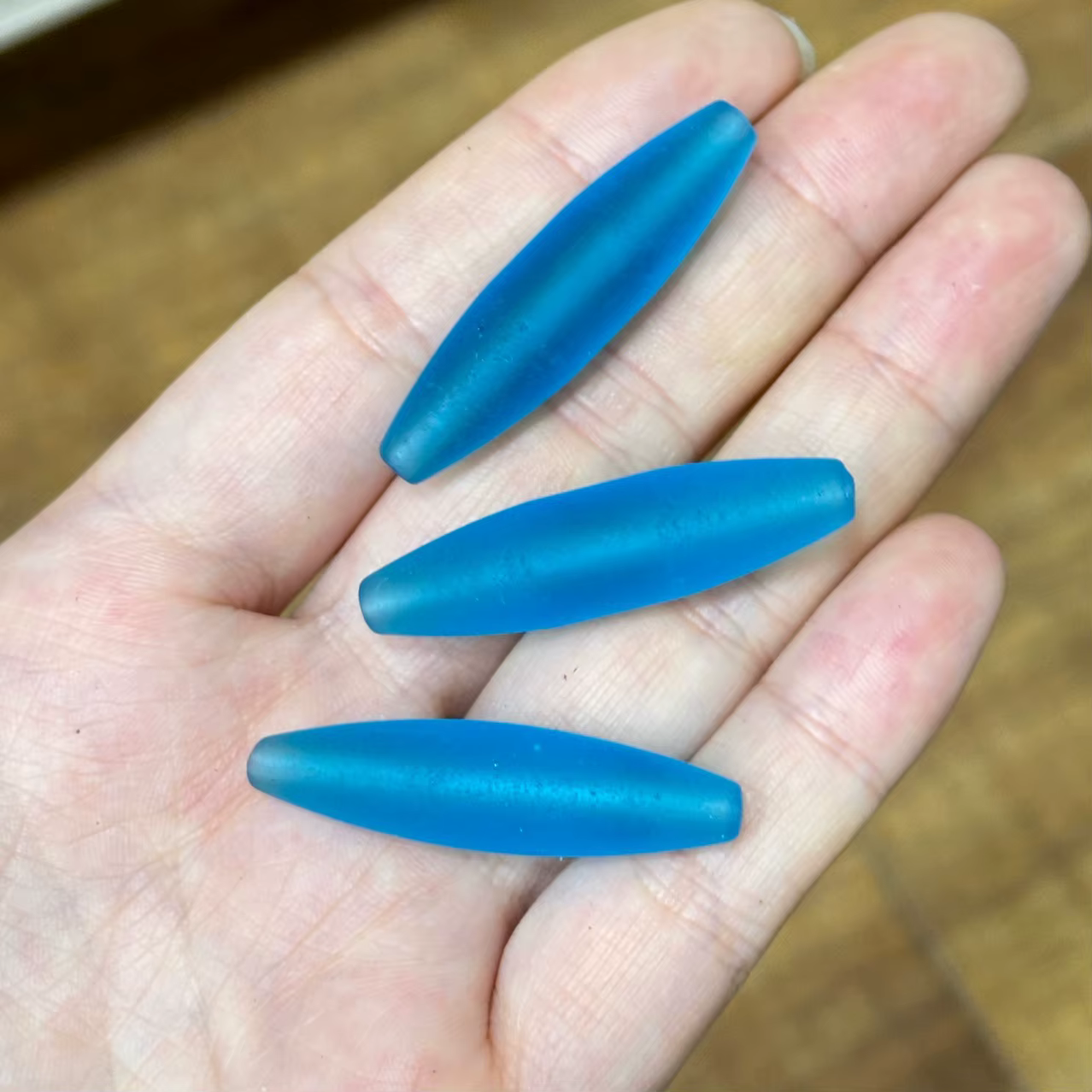 Perles de verre bleu ciel mat DIY pour accessoires de bijoux
