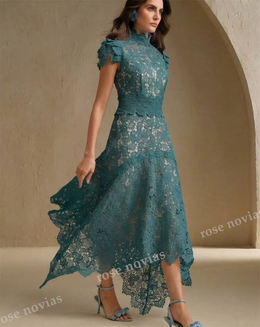 Robe de soirée personnalisée en dentelle de haute qualité pour mariage et banquet