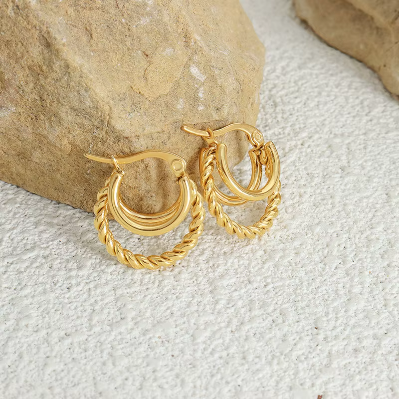 Boucles d'oreilles créoles anti-allergie pour femmes