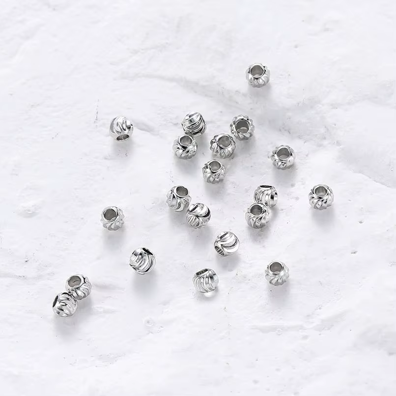 20 pcs/lot 18 K plaqué or rayé coupe fleur perles boucle d'oreille collier