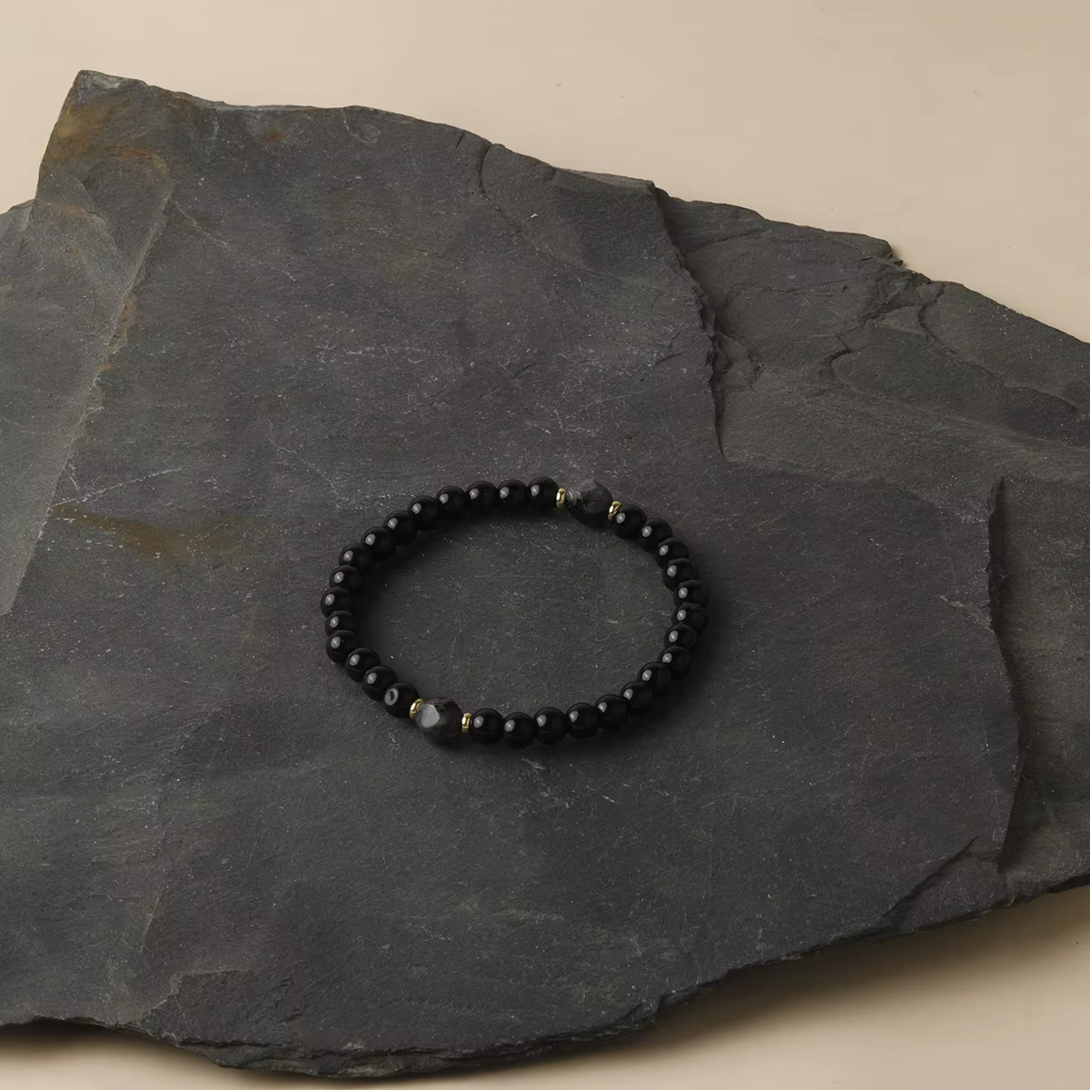 Bracelet en obsidienne Tourmaline noire pour hommes et femmes