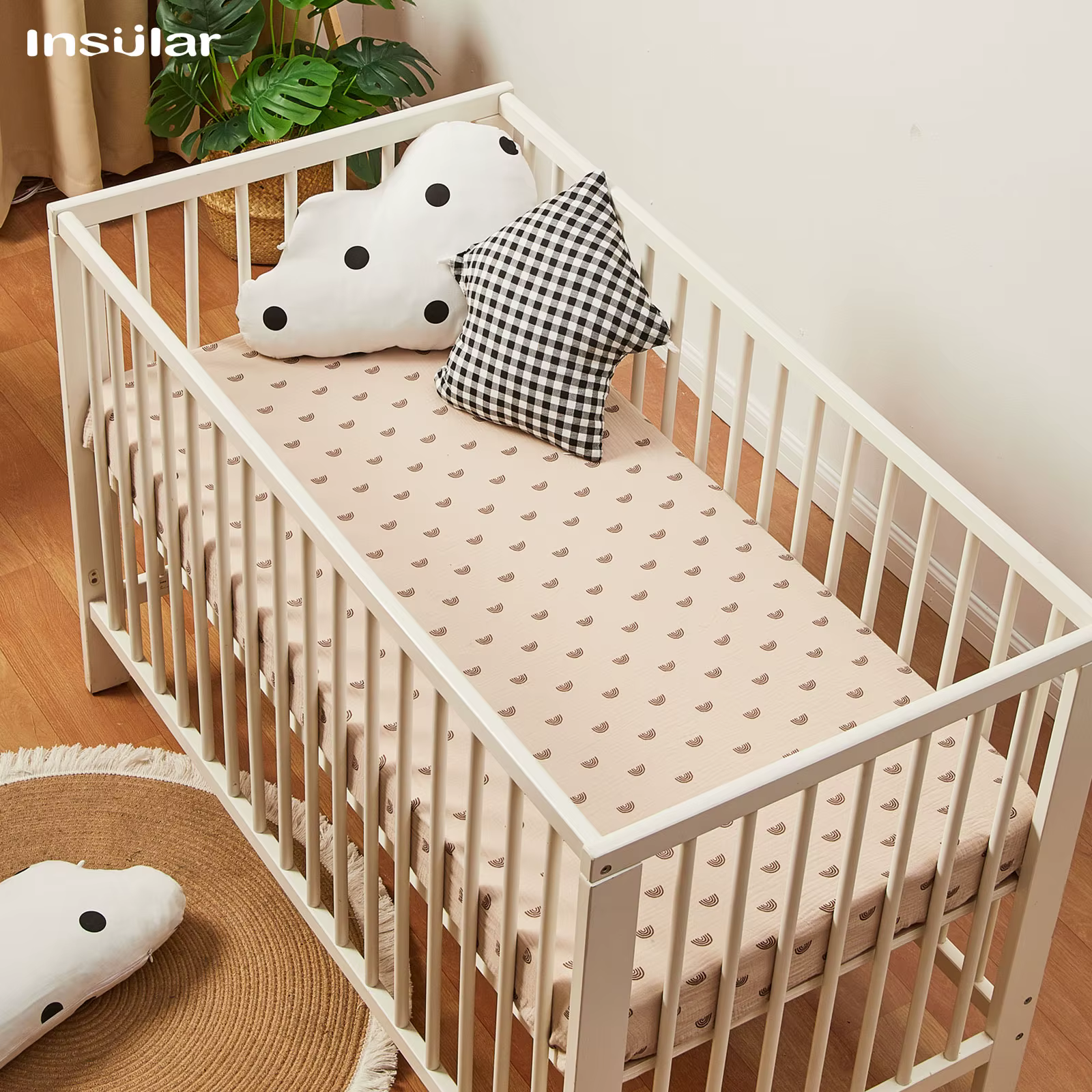 Draps-housses 100 % coton pour berceau