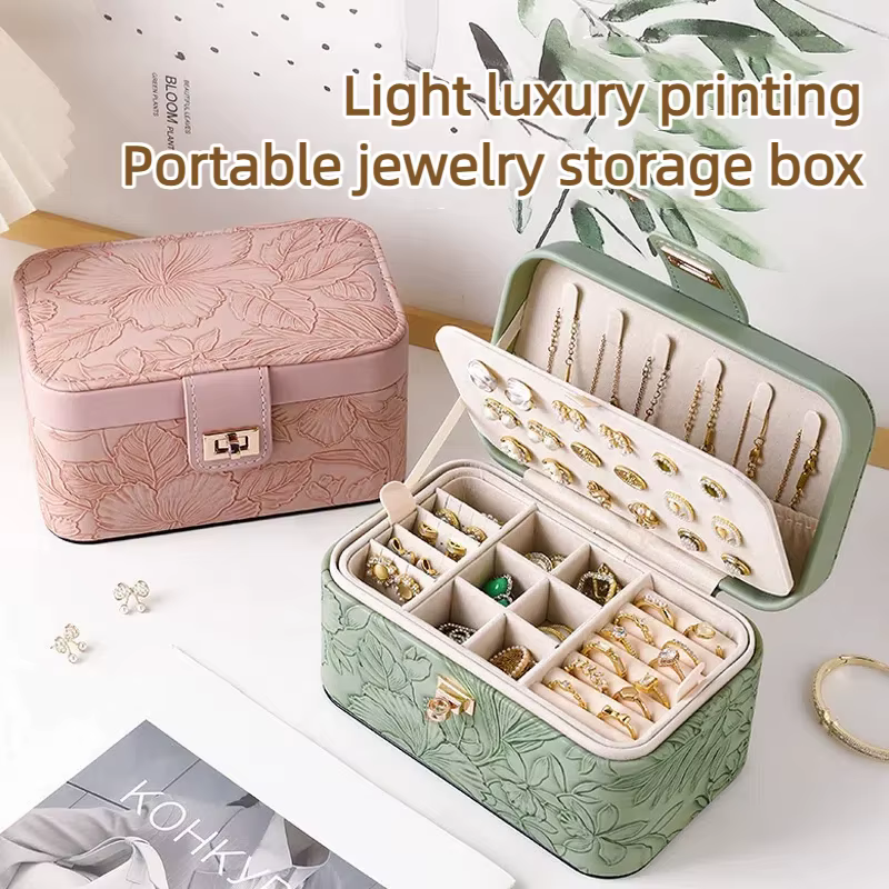 Boîte de rangement de bijoux imprimée de luxe