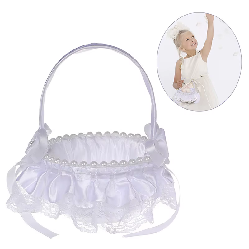 Mir à Fleurs Vintage en Dentelle Blanche pour Demoiselle d'Honneur