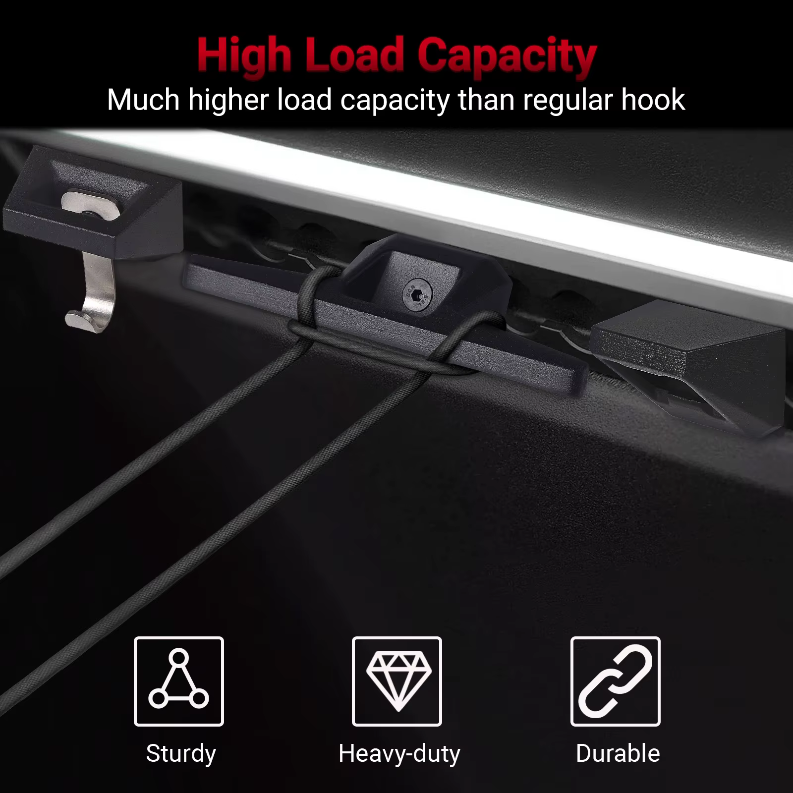 Pour Tesla Cybertruck 2024 – Ensemble d'accessoires de rail arrière en aluminium noir avec anneaux de traction