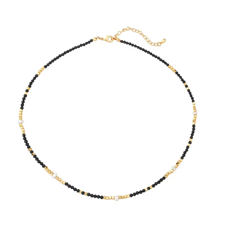 Bijoux rétro une couche Vintage tempérament couleur or collier de perles noires pour femmes fille offre spéciale accessoires livraison directe