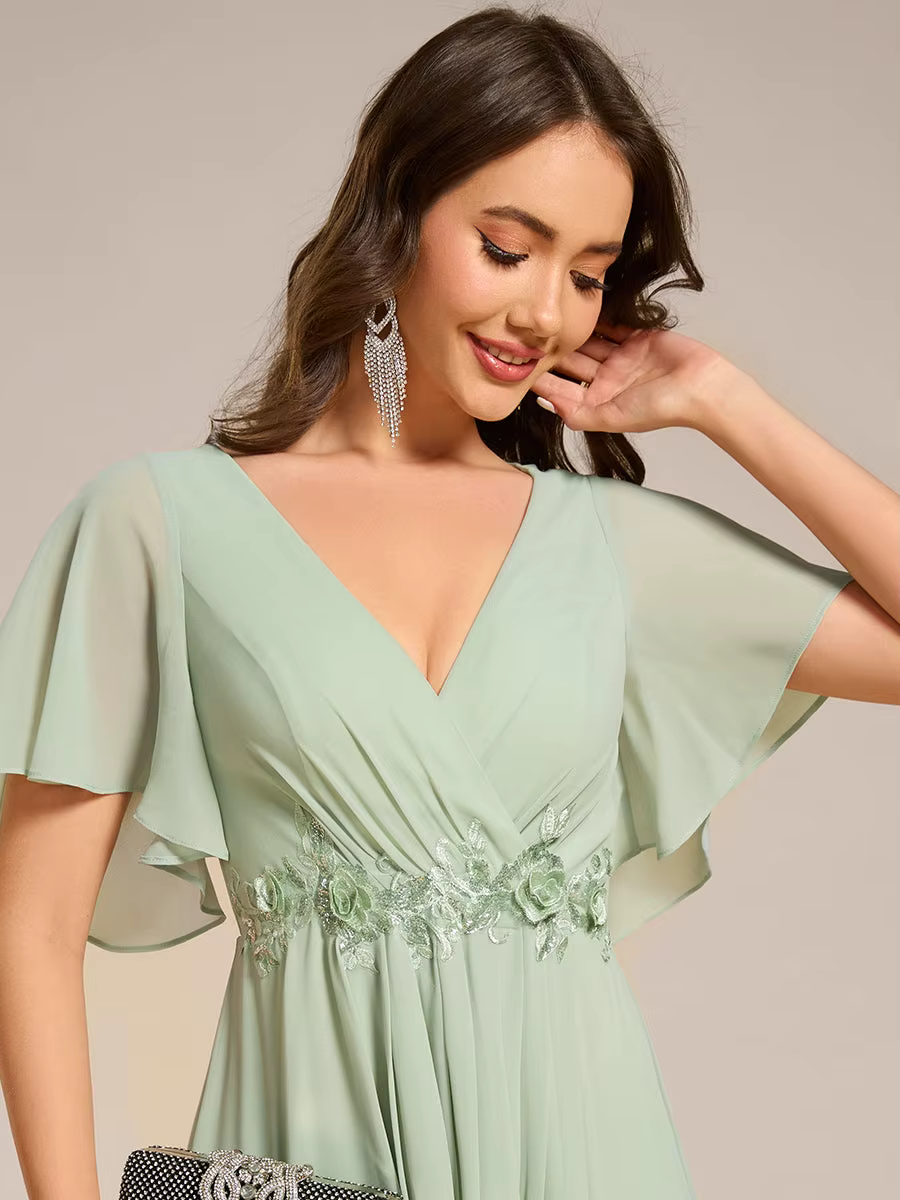 Robes de soirée élégantes à manches courtes