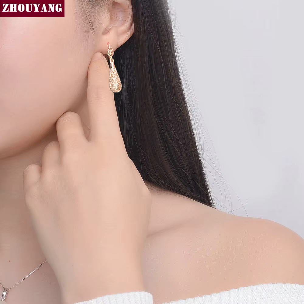 Ensemble de Bijoux Classique en Forme de Goutte d'Eau Ajourée