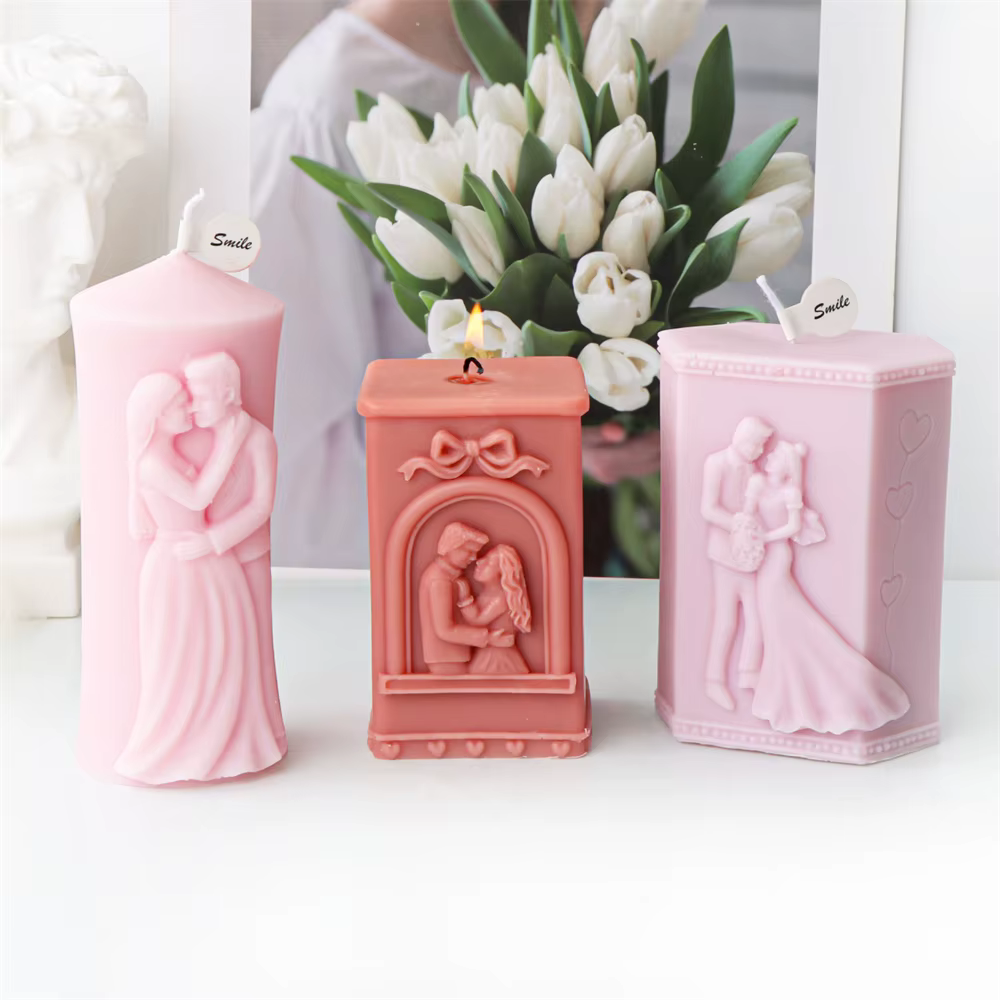 Moule à bougie en silicone pilier homme et femme