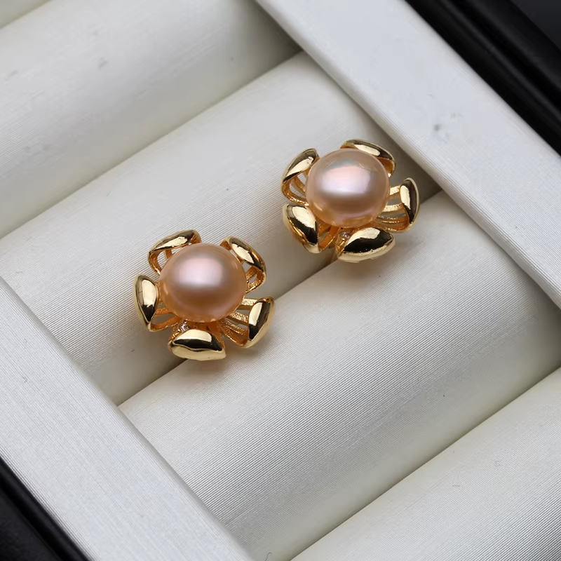 Boucles d'oreilles en perles d'eau douce de culture véritable