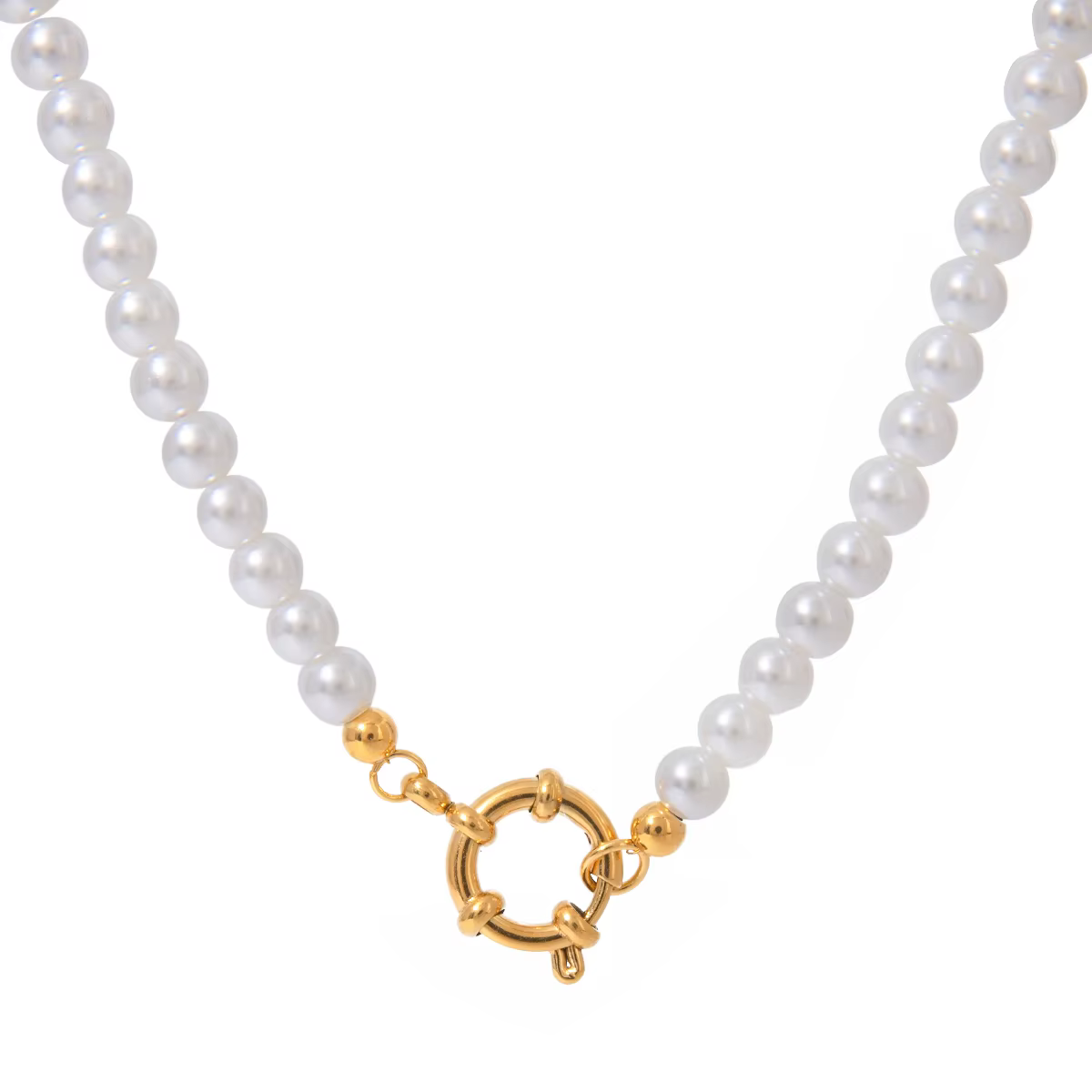 Collier de perles de verre rondes pour femme