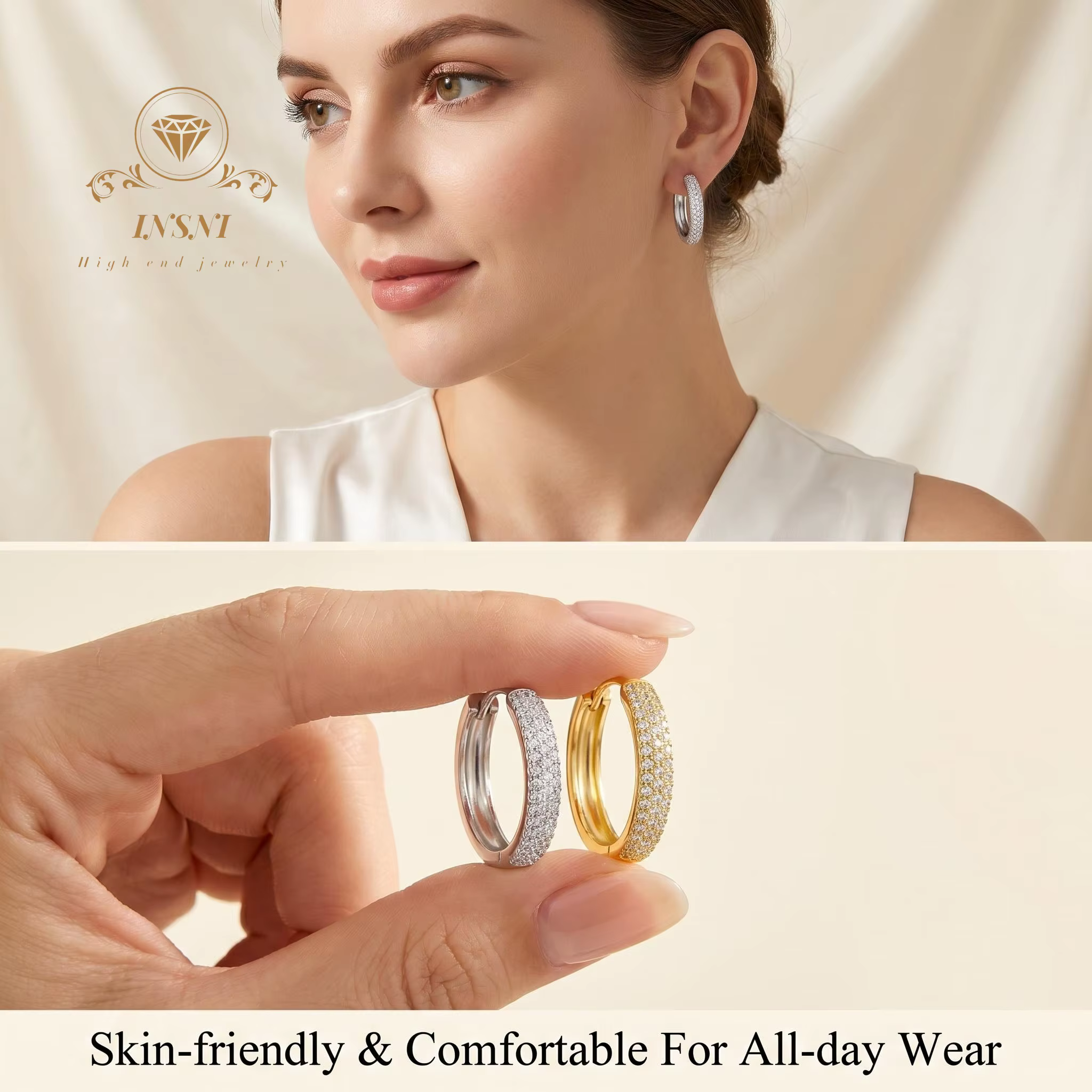 Boucles d'oreilles Moissanite 12/15/18/25mm