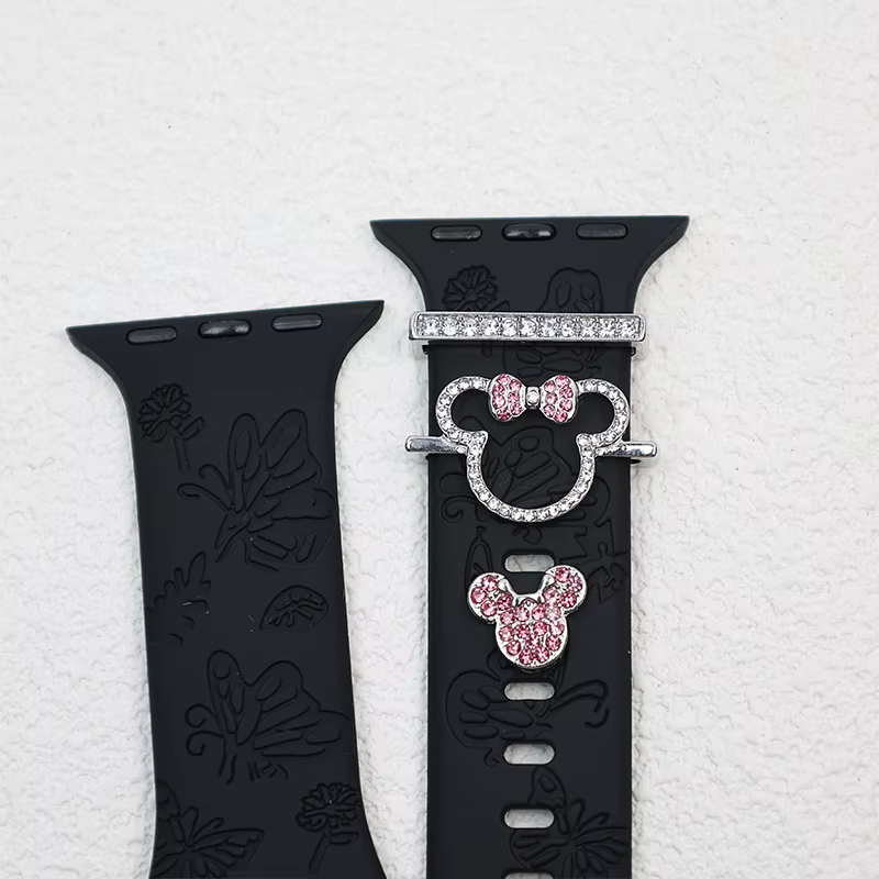 Boucles de bracelet de montre en strass de dessin animé