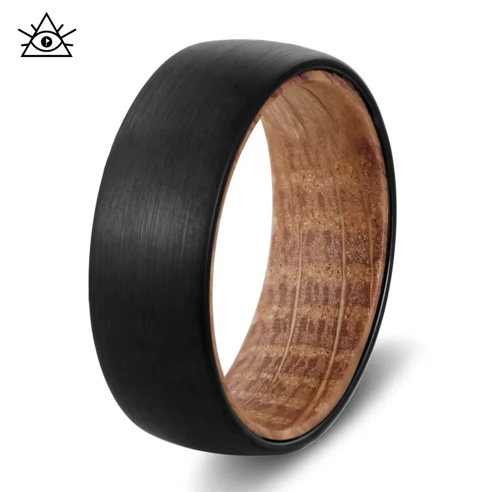 Bague classique en bois pour hommes