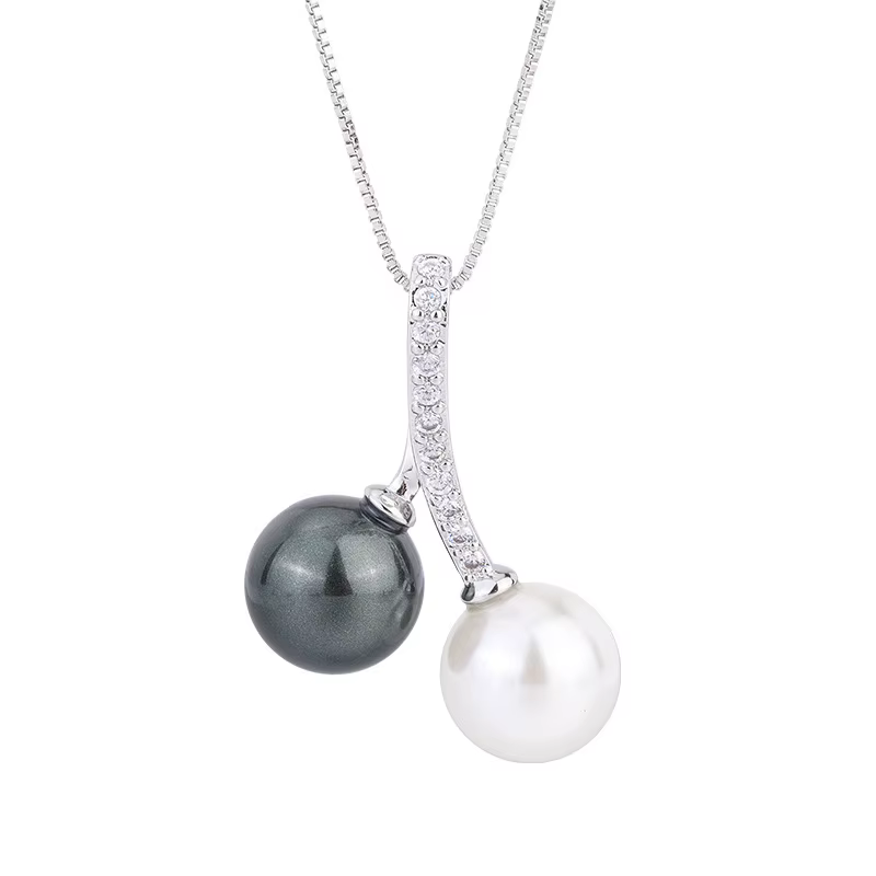 Collier pendentif perle de Tahiti fritillaire vintage pour femme