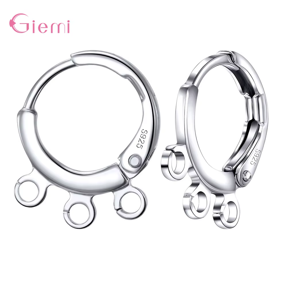 Nouveautés en gros 925 argent cerceau boucle d'oreille bricolage accessoire à la main