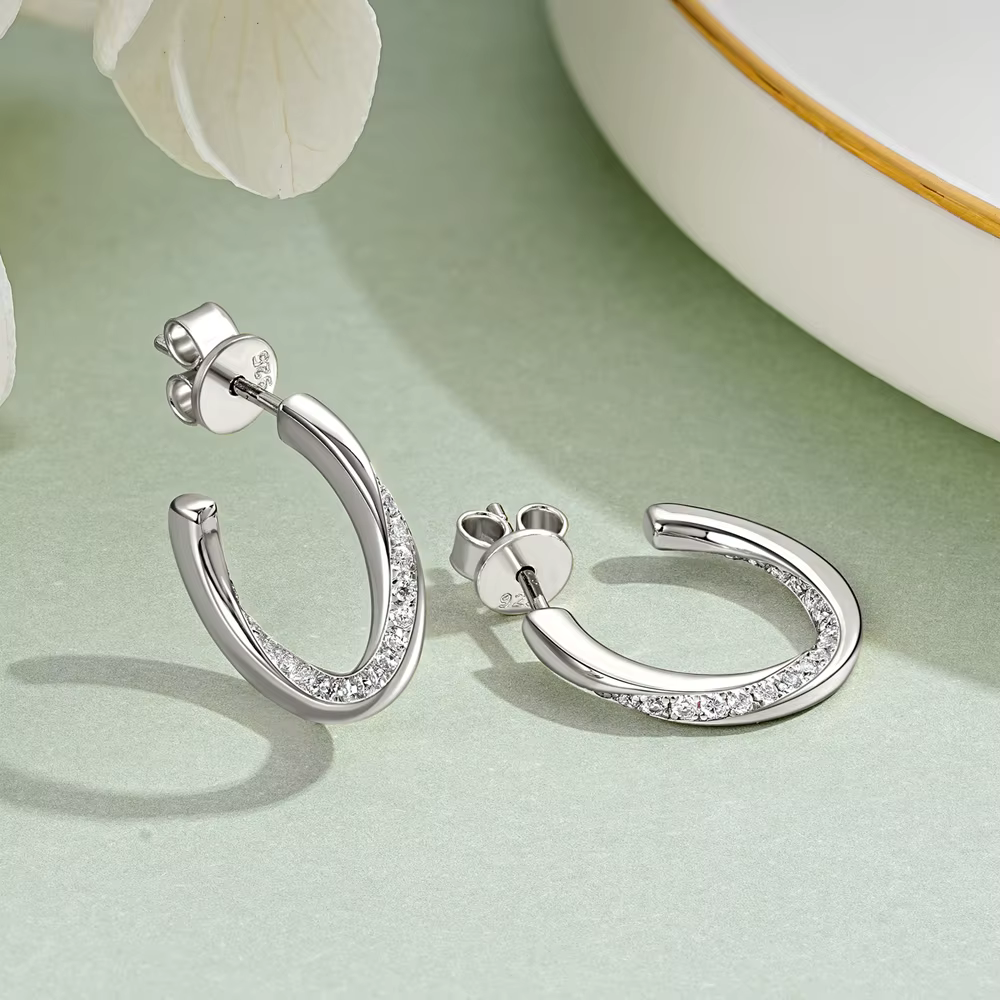 Vinregem 3EX VVS1 D couleur véritable Moissanite diamants pierres précieuses boucles d'oreilles clous 925 en argent Sterling bijoux fins avec GRA vente en gros