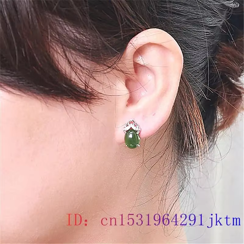 Boucles d'oreilles vertes en argent 925 pour femmes