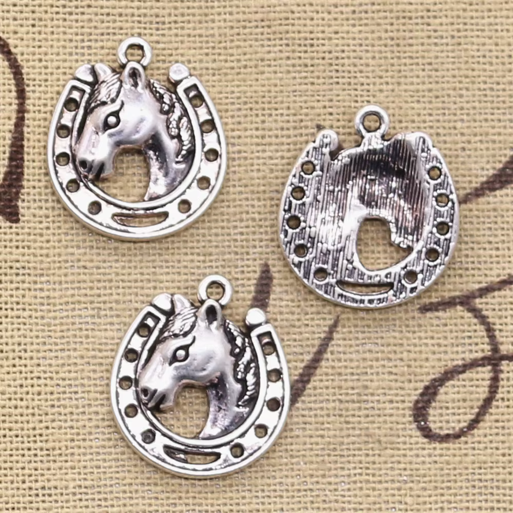 8 pièces breloques cheval Steed fer