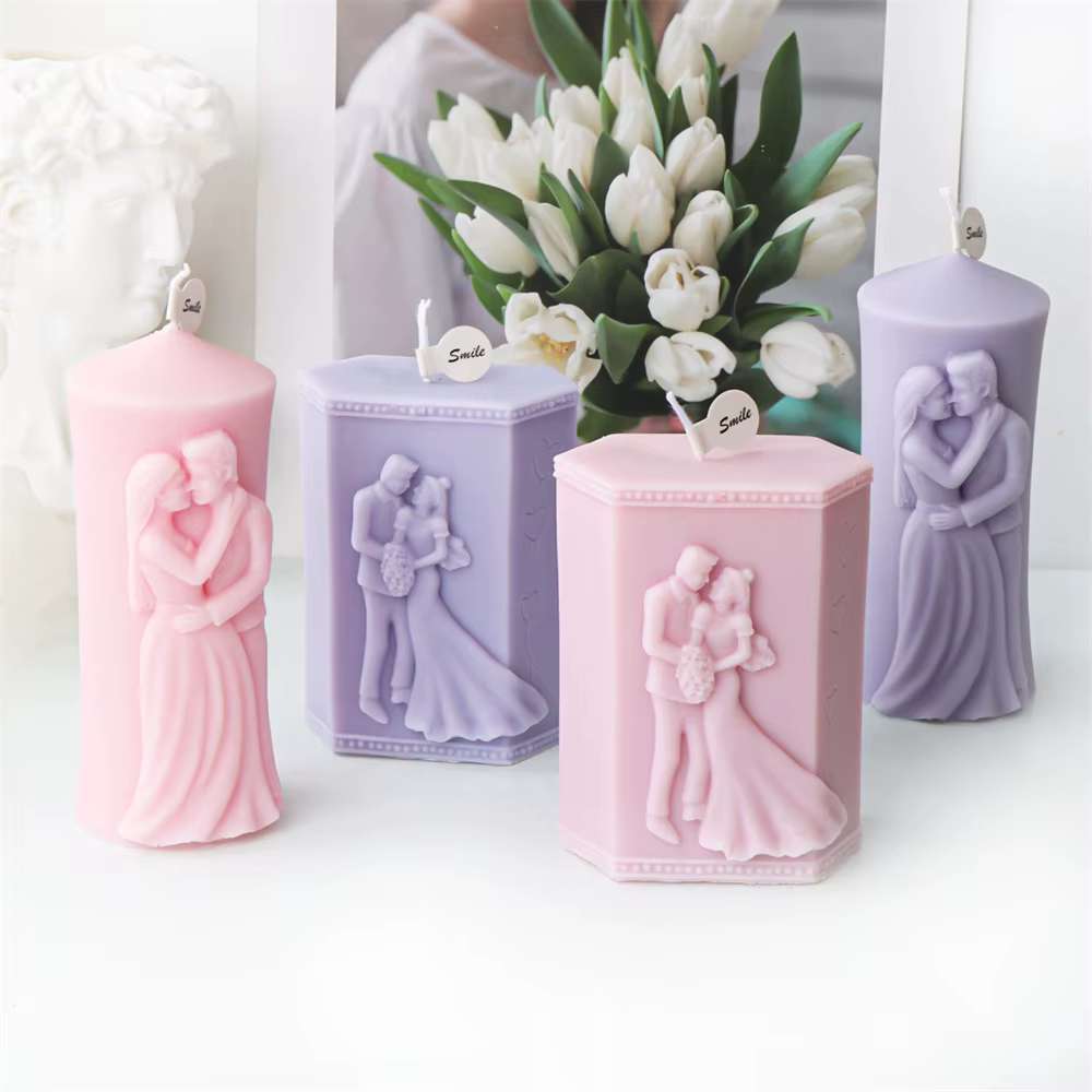 Moule à bougie en silicone pilier homme et femme
