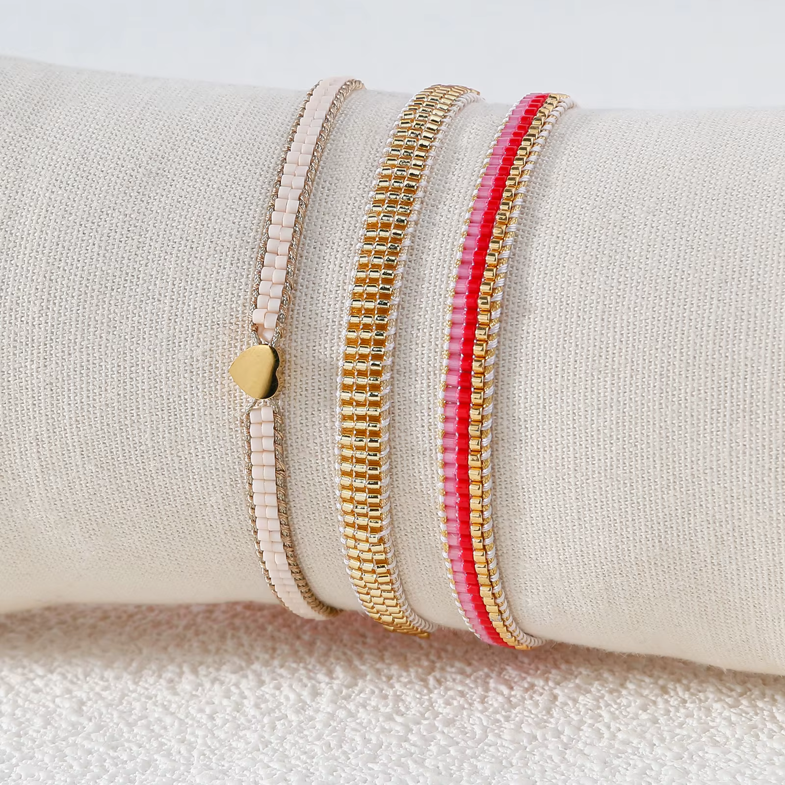 KELITCH Bracelet Miyuki en or rose tissé à la main