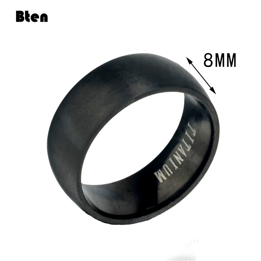 Bten – bague en titane noir pour hommes