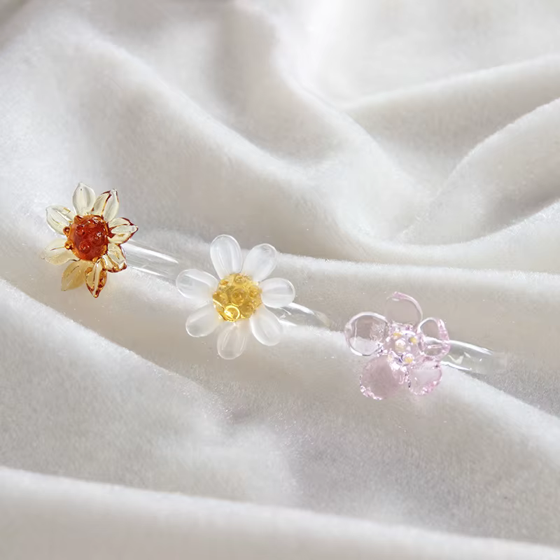 Bague en verre émaillé fait à la main pour femmes
