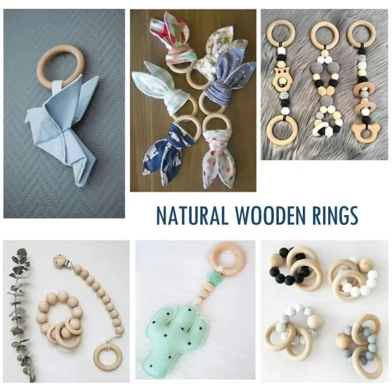 20 pièces de cercles en bois naturel lisse non fini de 30 mm pour macramé