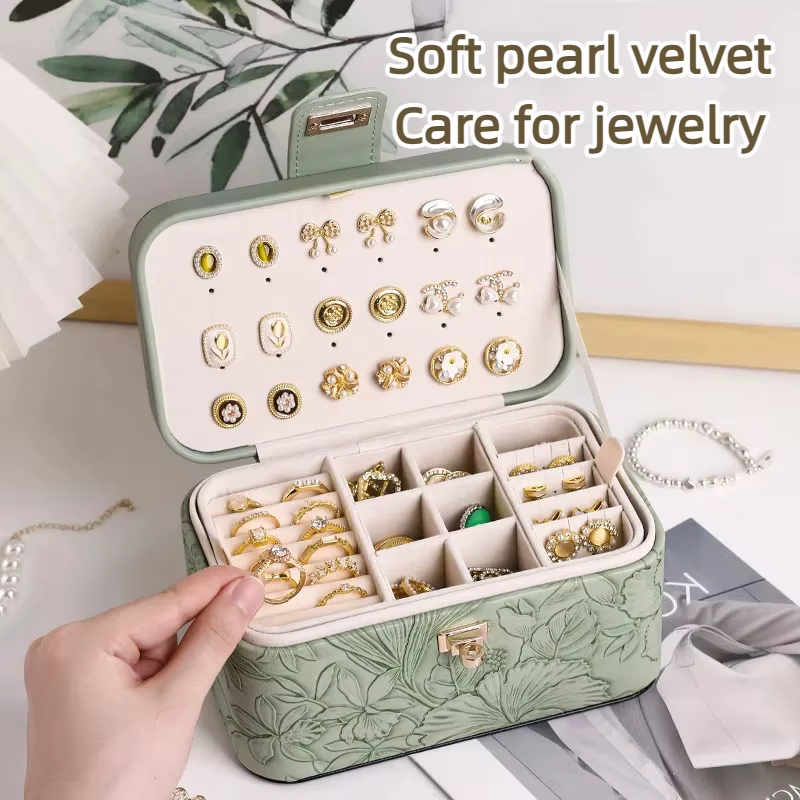 Boîte de rangement de bijoux imprimée de luxe