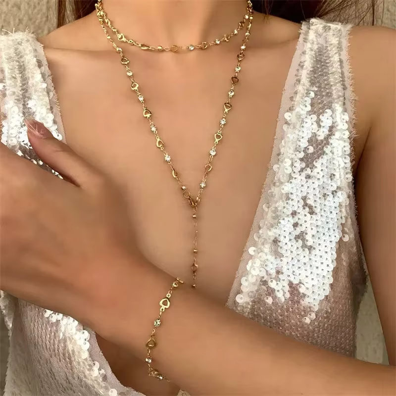 Collier de luxe en cristal et Zircon coloré pour femmes