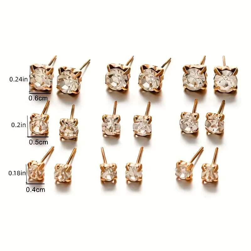 Ensemble de boucles d'oreilles à tige classique pour femme