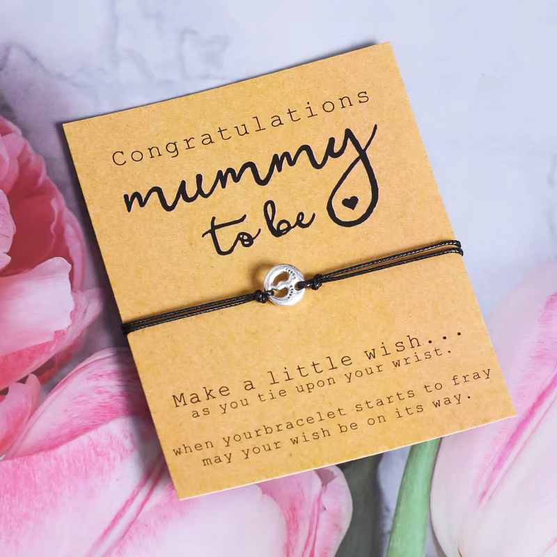 Maman à être souhait Bracelet mignon bébé pied charme attendant