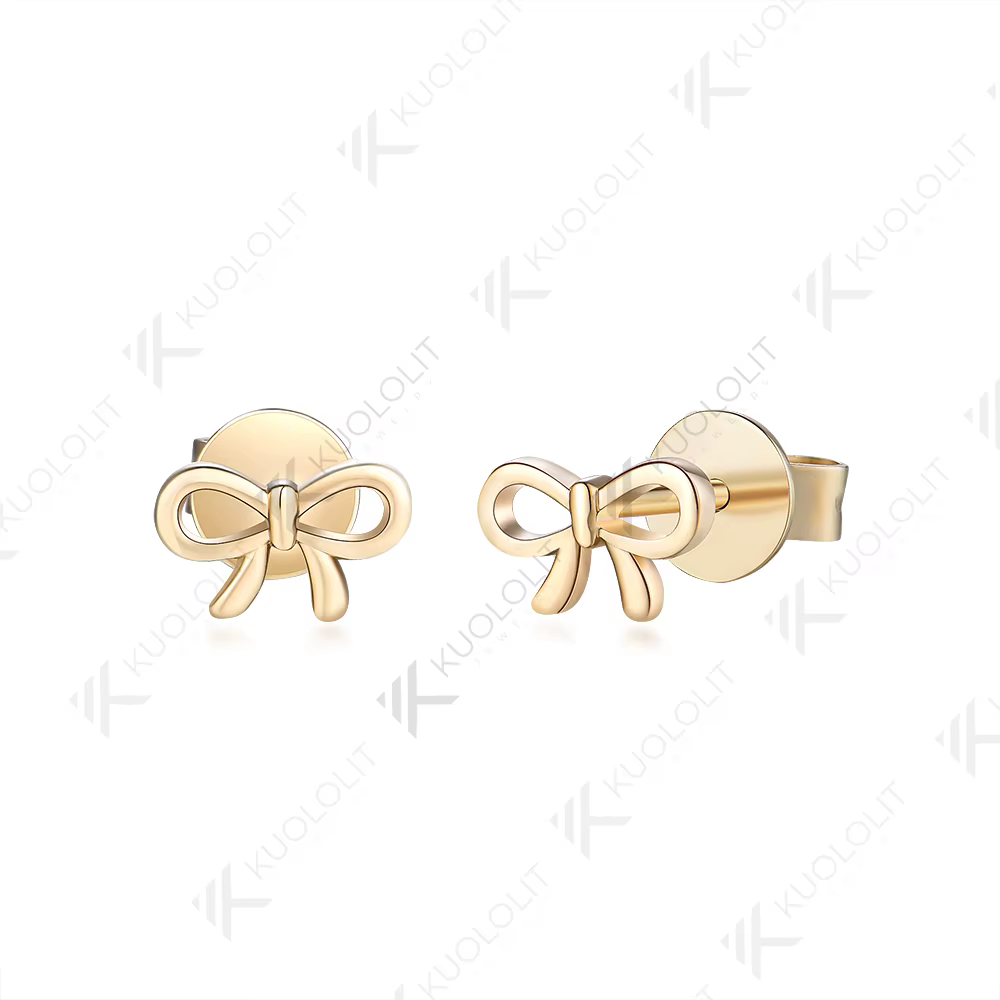 Kuololit-Boucles d'Oreilles en Or avec Nministériels d Papillon pour Femme