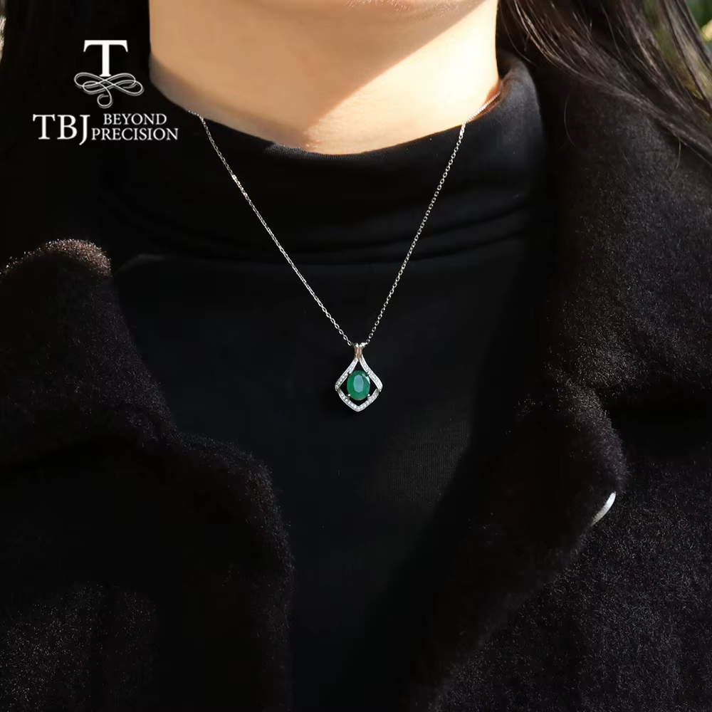 Collier de pierres précieuses en argent 925 pour femme