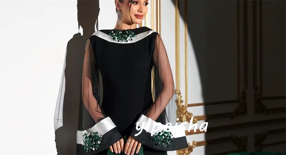 Robes de soirée personnalisées en jersey noir et blanc