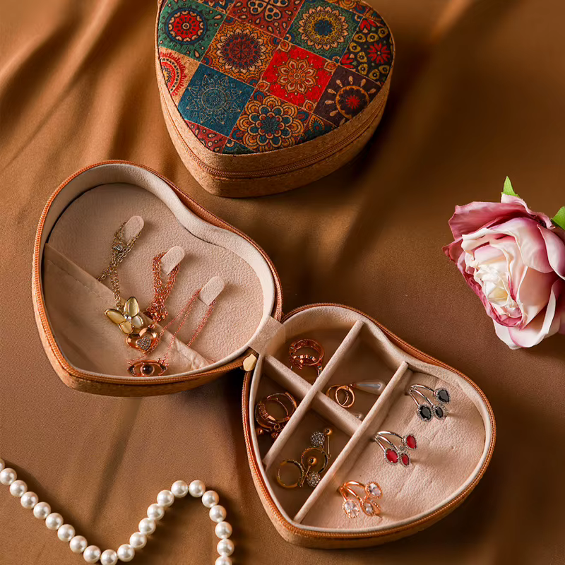1 boîte de rangement pour bijoux en forme de cœur - Mini