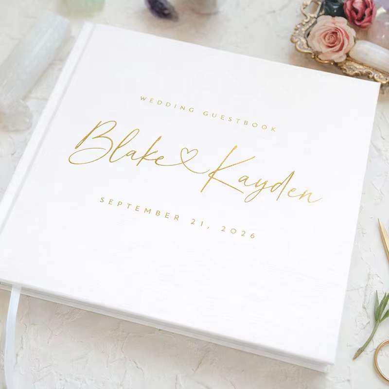 Livre d'or de mariage personnalisé élégant et minimaliste
