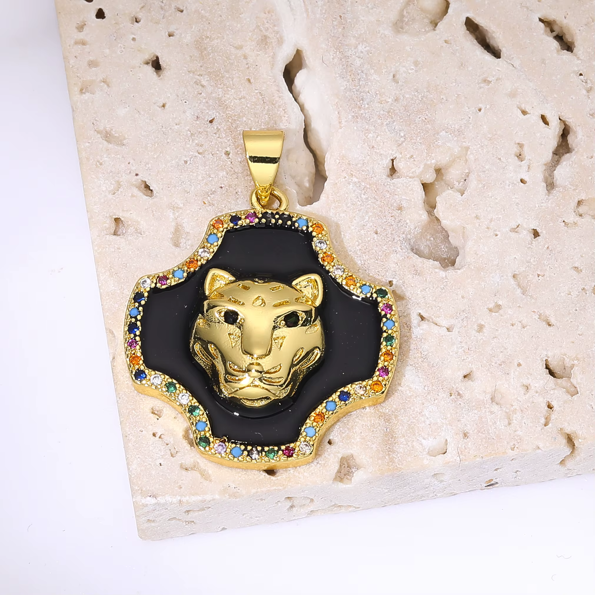 Pendentif en or véritable plaqué 18 carats pour femme