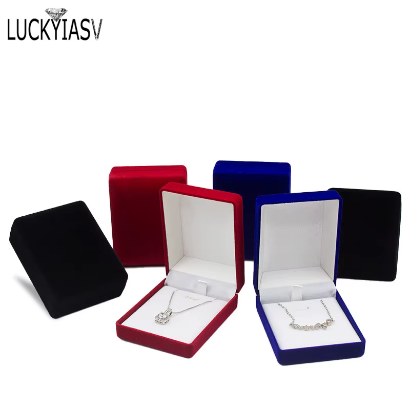 Boîte à bijoux en velours pour présentoir de pendentifs