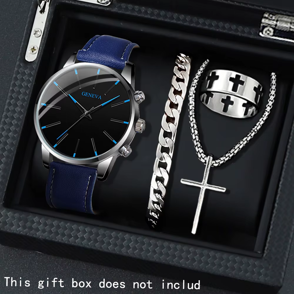 4 pièces/ensemble, montres décontractées pour hommes